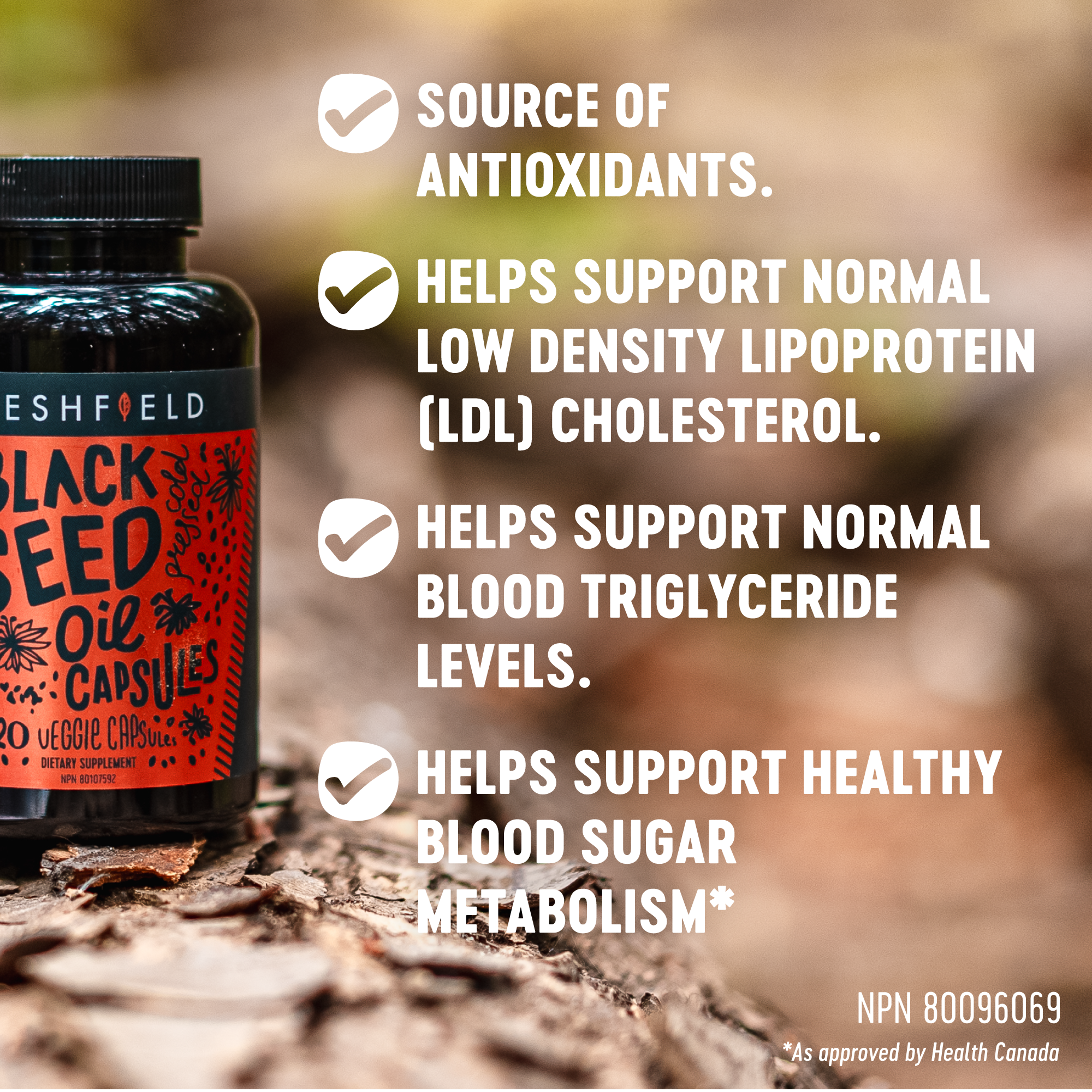 Capsules d'huile de graine noire (CA)