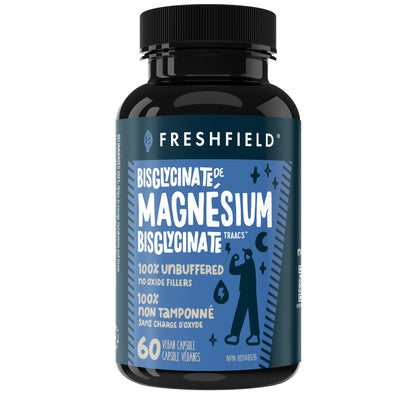 Freshfield Magnesium Bisglycinate TRAACS, front of bottle on white
